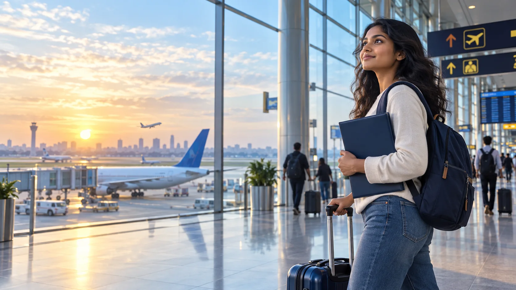 A Sri Lankan student beginning an international study journey
